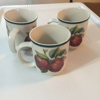 Set Of 6 Coffee Mugs Apples Casuals By China Pearl