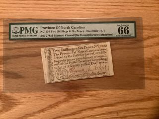 Province Of North Carolina Two Shillings & Six Pence Dec.  1771 Graded By Pmg 66