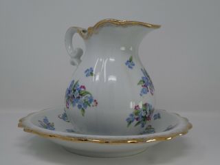 Royal Crown Hand Painted Pitcher And Under Plate
