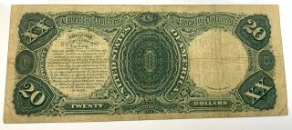 1880 $20 US Legal Tender Large Note Bill FR 145 Vernon/McClung,  F - VF 2