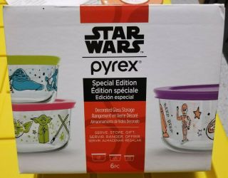 Pyrex Storage Star Wars Special Edition 10 - Pc Set Yoda,  R2d2,  Darth Vader,  Chewy