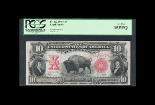 1901 $10 Bison Legal Tender Fr.  123 Pcgs Very Fine 35 Ppq