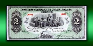 State of South Carolina 1873 $2 Currency Unc PMG 67 EPQ Perfect Margins 2