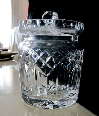 Waterford Lismore Cut Crystal Biscuit Cookie Candy Jar With Lid 7 " High
