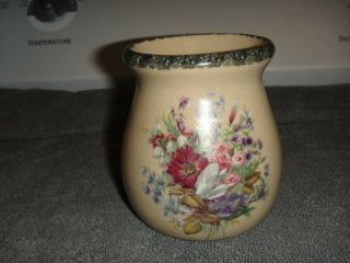Home & Garden Party 2002 Floral Stoneware Small Candle Burner Crock