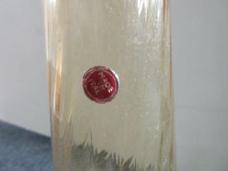 Italian Empoli Amber Optic Genie Bottle Decanter w/Stopper Large 25 1/2” w/Label 2