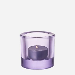 Iittala Glass " Kivi " Candle Holder Or Votive Finland Marimekko " Lavender "