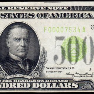 Trophy Note Lgs 1934 $500 Atlanta Five Hundred Dollar Bill 1000 Fr.  2201f 7534a