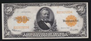 Us 1922 $50 Gold Certificate Fr 1200 Vf - Xf (- 933)