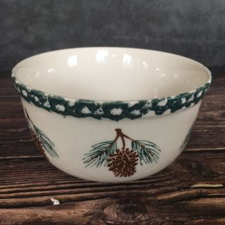 Pinecone Pine Cone Green Sponge Soup Cereal Bowls By Tienshan Folk Craft 5.  75 " D