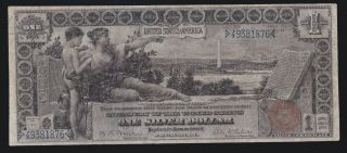 Us 1896 $1 Education Silver Certificate Fr 225 Vf (876)