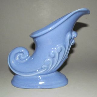 Niloak Cornucopia Vase 6.  5 " Blue Horn Of Plenty Vintage Art Pottery 1940s
