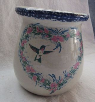 Home And Garden Stoneware Small Jar With Heart And Blue Birds