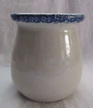 HOME AND GARDEN STONEWARE SMALL JAR WITH HEART AND BLUE BIRDS 2