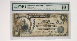 1902 $10 The First National Bank Of Whitesburg Kentucky Ky Ch 10433 D.  B.  Ser 17