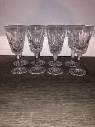 Waterford Crystal Lismore Set Of 8 Wine Sherry Glasses 5 1/8 "