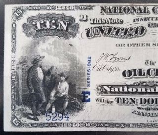 Series 1882 $10.  00 Nat ' l Currency,  The Oil City National Bank,  Oil City,  PA 2