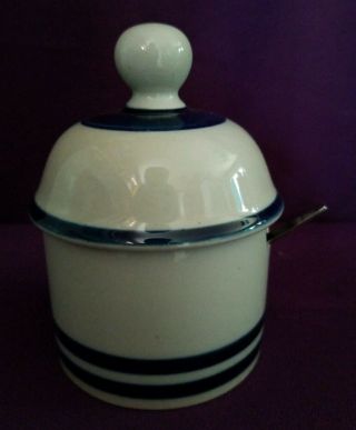 Dansk Bistro Honey Pot Sugar Jelly Condiment Jar With Lid And Spoon.
