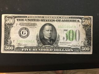 1934 U.  S.  $500 Bill Chicago Circulated