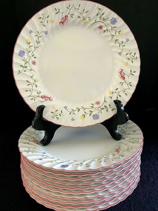 Johnson Bros Summer Chintz Dinner Plate Fine China Fluted Floral 10.  5 "