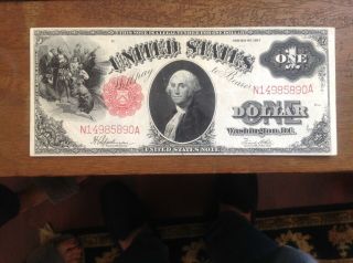 1917 Usa $1 Dollar United States Circulated Red Seal Banknote