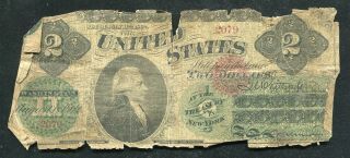Fr.  41 1862 $2 Two Dollars Legal Tender United States Note