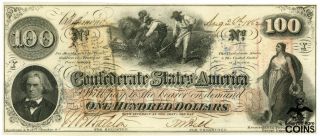 1862 United States Richmond Virginia $100 Confederate Note Serial No.  378