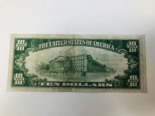 1929 Wisconsin National Currency $10 Ten Dollar Note 1st NB Kenosha WI 2