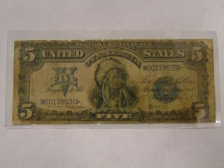 Series Of 1899 United States " Chief " Silver Certificate $5 Large Note
