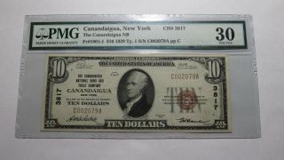 $10 1929 Canandaigua York Ny National Currency Bank Note Bill 3817 Vf35