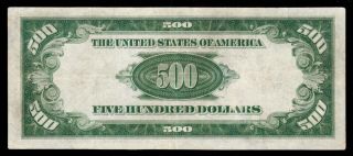 Scarce Gold Clause 1928 $500 York Five Hundred Dollar Bill Fr.  2200 B00058651 3