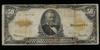 Sc 1922 $50 Fr.  1200 Fifty Dollars Gold Certificate Currency Note