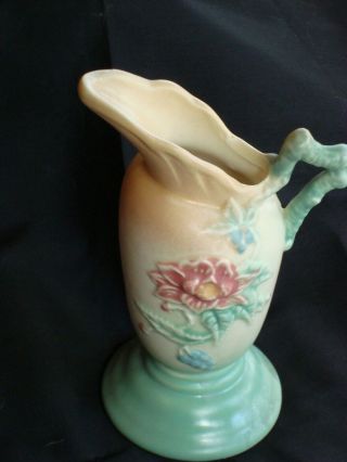 Vintage Hull Woodland Vase W - 3 5 1/2 Matte Finish Green/peach