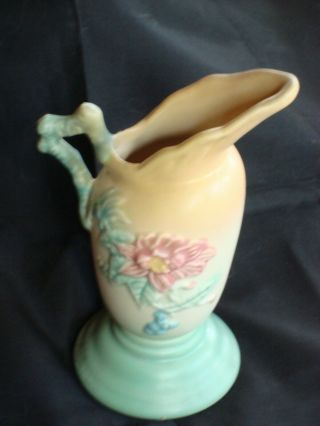 Vintage Hull Woodland Vase W - 3 5 1/2 Matte Finish Green/Peach 2