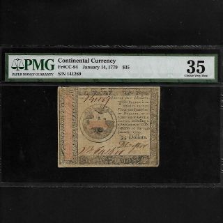Cc - 94 $35 Continental Currency Pmg 35 Jan 14,  1779