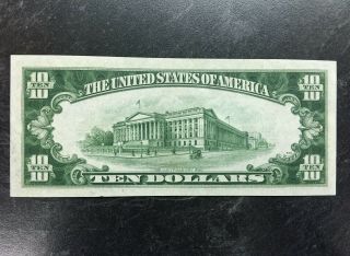 1934 A UNITED STATES $10 DOLLAR SILVER CERTIFICATE NORTH AFRICA NOTE AU/CU 2