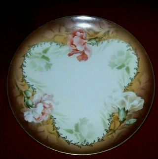 Awesome R S Prussia Floral Decorated Plate - - Signed Red Mark