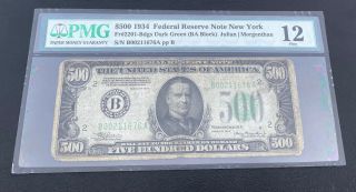 1934 $500 Five Hundred Dollar Bill York Pmg 12 Fine Insured