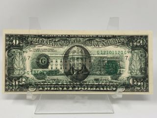 1990 Federal Reserve $20 Twenty Dollars 100 Offset Print Error Note - Gem Unc