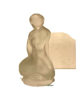 Lalique Crystal Figurine Leda & Swan Signed - 4.  5” High