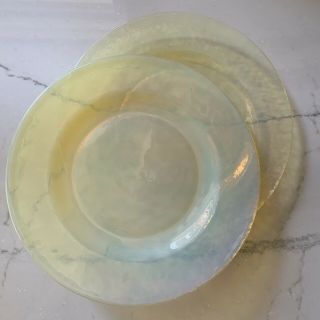 Yalos Casa Murano Glass Plates Yellow Translucent Set of Two Dinner 10 