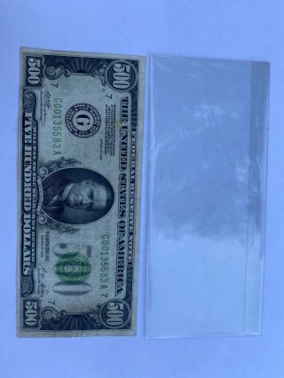 1928 $500 Bill 500 Dollar Federal Reserve Note
