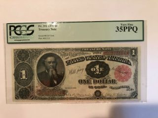 1891 $1 Treasury Note,  Pcgs 35ppq,  Fr 352