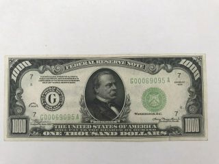 1934 Chicago $1000 One Thousand Dollar Bill Fr.  2211 500 G00078676a