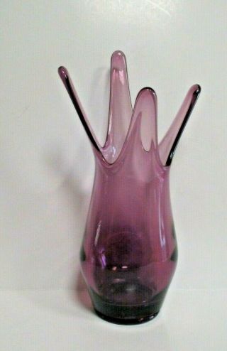 Viking Glass Four Flares Amethyst Purple 1405 Mid Century Modern 1960 