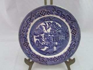 Staffordshire England Ye Olde Willow Blue & White 6.  1/2 " China Tea Plate