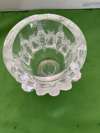 Crystal Lalique Paris - Dampierre Vase " Birds And Vines " Bowl France Art Glass