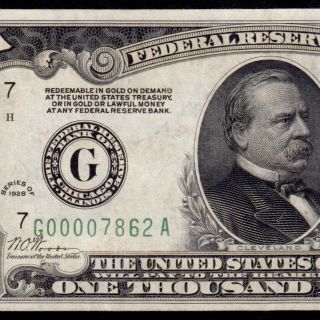 Trophy Note 1928 Chicago $1000 Frn Thousand Dollar Bill 500 Fr.  2210 - G G07862a