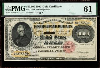 Fr.  1225h - 1900 $10000 Gold Certificate - Pmg 61 (m127352)