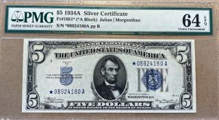 Fr.  1651 Series 1934 - A $5 Silver Certificate Star Note